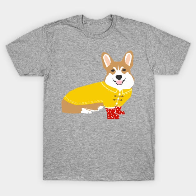 Rainy Day Corgi T-Shirt by friendlypets